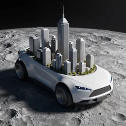 city on the moon vehicle designed by ash thorp rendered in octane, unreal engine 5, photorealistic, 8 k hdr