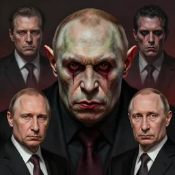 vladimir putin, is orc, bloodsucker, horror, macabre by donato giancola and greg rutkowski and wayne barlow and zdzisław beksinski, realistic face, digital art
