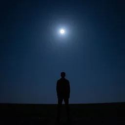 The brilliant night sky under the moonlight in the style of John Avon