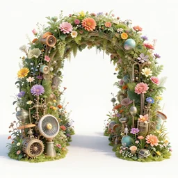 photo of a portal to paradise, 8 k high definition, flowers, machines, insanely detailed, intricate, art by akihiko yoshida, antilous chao, woo kim