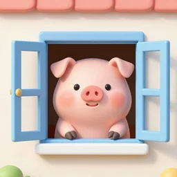 a cartoonish cute anthropomorphic pig is at the window of a house made of straws in a mystical forest full of wonders, pine trees, magical atmosphere, trending on artstation, 30mm, by Noah Bradley trending on ArtStation, deviantart, high detail, stylized portrait H 704