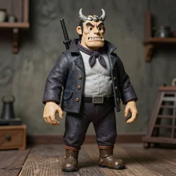 Hellboy, stopmotion animation, in the style of Kubo And The Two Strings