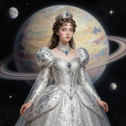 max from the stranger things as a princess of saturn, intricate, elegant, highly detailed, digital painting, trending on artstation, concept art, smooth, sharp focus, illustration, art by frank frazetta, william mortensen, arny freytag