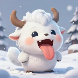legends of runeterra HD splash art pinterest cute small poro freljord snow soft fur happy huge tongue