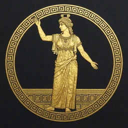 a female made of Greek ornaments