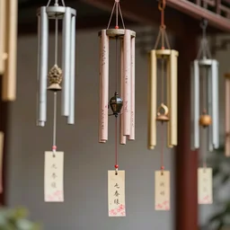 ornamental wind chimes, professional photography