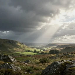 post apocalyptic England landscape, digital art, realistic