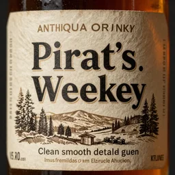 antique whiskey label with text Pirat\'s whiskey