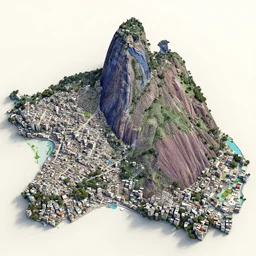 favelas in rio, height map, bump map, 2. 5 d by piet mondrian