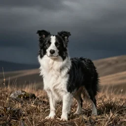 black and white border collie / wolfdog