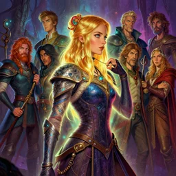 side portrait, imogen poots, paladin, fantasy, gloomhaven, luminescent, gaudy colors, by greg manchess, huang guangjian, gil elvgren, sachin teng, greg rutkowski, jesper ejsing, ilya kuvshinov