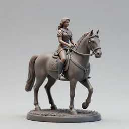 80mm resin detailed miniature of a Woman with a Horse, Product Introduction Photos, 4K, Full body, simple background