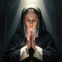 portrait of st. gemma galgani praying as light shines down on her 4 k, concept art, by wlop, ilya kuvshinov, artgerm, krenz cushart, greg rutkowski, pixiv. cinematic dramatic atmosphere, sharp focus, volumetric lighting, cinematic lighting, studio quality