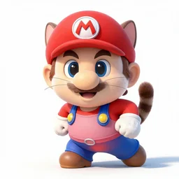 Cat as Super Mario, highly detailed, digital painting, artstation, concept art, smooth, sharp focus, illustration
