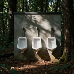urinals in the forest