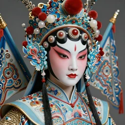 portrait of a chinese cyberpunk machine, machine face, upper half portrait, decorated with chinese opera motifs, regal, asian, fine china, wuxia, traditional chinese art intricate intense elegant 京 剧 highly detailed digital painting artstation concept art smooth sharp focus illustration, art by artgerm and greg rutkowski alphonse mucha 8 k
