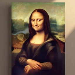 Mona Lisa painting, smiling, anime style, digital, big eyes, uwu, weeb, japanese