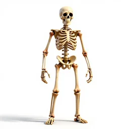 athletic skeleton warrior, stylized pixar-style 3d render, full body, standing, isolated on a pure white background, centered, whole figure in frame, sharp focus, studio lighting