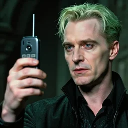 jason isaacs as voldemort taking a selfie with a cell phone, a macro photograph by elfriede lohse - wachtler, polycount, superflat, adafruit, angular, matte photo