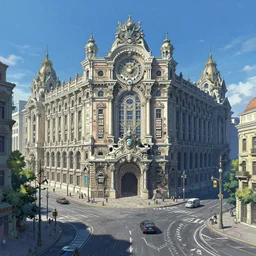 detailed concept art of moscow street view, intricate details, baroque style, city and road, technology, illustration, intricate writing, symmetry, decay, post apocalyptic, concept art, makoto shinkai style