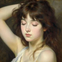 detailed portrait of anime girl summer graceful, eyes closed, painting by gaston bussiere, craig mullins, j. c. leyendecker