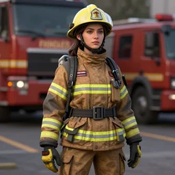 unreal engine 5 detailed 3 d model of attractive female fire fighter 3 d render,