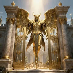 the gate to the eternal kingdom of aegis, fantasy, digital art, hd, detailed.