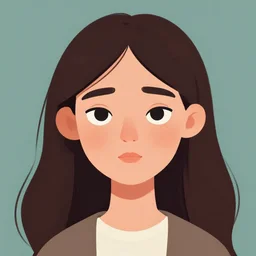 portrait of a serene cartoon girl by alex summers, self - portrait
