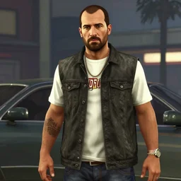 a real life version of michael from gta v, realistic, hdr, rtx, cinematic