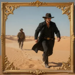 the man in black fled across the desert and the gunslinger followed, baroque painting