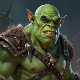 A fantasy comic book style portrait painting of Dave Bautista as a crazed green orc, unreal 5, DAZ, hyperrealistic, octane render, RPG portrait, dynamic lighting