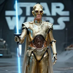 Donald Trump as C-P3O in Star wars (1977) cinemascope and technicolor