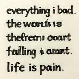 everything is bad, the world is falling apart, life is pain.
