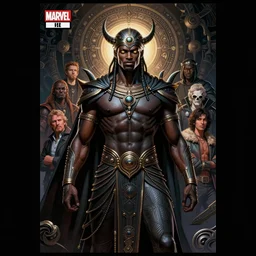 african cosmic god obatala, dim light, front game card, marvel comics, dark, intricate, highly detailed, smooth, artstation, digital illustration by ruan jia and mandy jurgens and artgerm and wayne barlowe and greg rutkowski and zdislav beksinski.