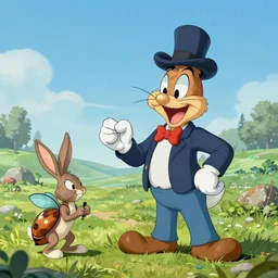 hyper realistic Elmer Fudd hunting bugs bunny, award winning, trending on artstation, octane, 8k
