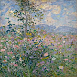 A field of flowers, claude monet