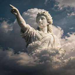 dramatic cloud in the shape of a large statue