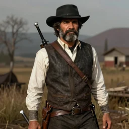Bob Ross as a red dead Redemption 2 character