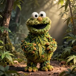 cookie monster made out of marijuana, muppet, jim henson
