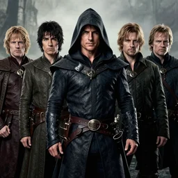 medieval fantasy half length portrait photo of tom cruise as a d & d hooded rogue assassin, photo by philip - daniel ducasse and yasuhiro wakabayashi and jody rogac and roger deakins