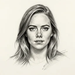 “ emma stone portrait, ink, pencil drawing, sketch, realistic ”