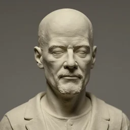extreme long - shot photograph of a renaissance clay sculpture of walter white wearing a phrygian cap in times square, made by michelangelo, very detailed, sharp focus, 8 k resolution, ray tracing