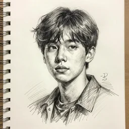 a sketch drawing, hoyeon jung by gabo mendoza, trending on artstation