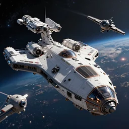 hyperdetailed photo of a spaceship fighting each other in the cosmos 8 k extremely detailed hd hyperrealism movie studio fx beautiful