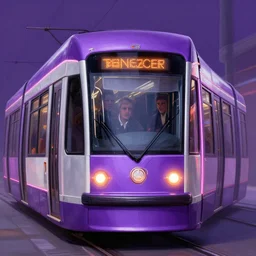close up sci - fi ttc streetcar poster, ttc streetcar purple and silver neon skin, elegant, highly detailed, centered, digital painting, smooth, sharp focus, illustration, artgerm, tomasz alen kopera, peter mohrbacher, donato giancola, joseph christian leyendecker, wlop, frank frazetta