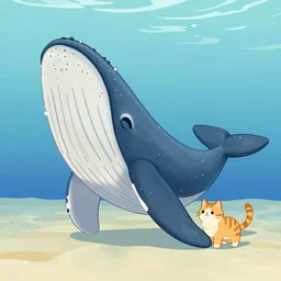 cat under whale