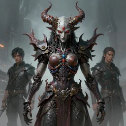 a stunning portrait of the demonic cyborg deity, digital art by Dan Mumford and Peter Mohrbacher and Ross Tran, highly detailed, trending on cgsociety