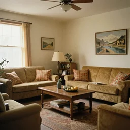 inside of a 1970s living room