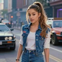 still of ariana grande as marty mcfly in back to the future, 8 k,