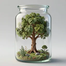 intricate illustration, of the far away tree, inside a glass jar. intricately detailed. beautiful.. 3 d vray render, artstation, deviantart, pinterest, 5 0 0 px models